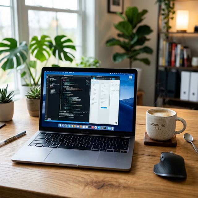 Laptop auf Schreibtisch